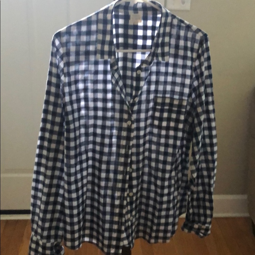 Classic check button down.